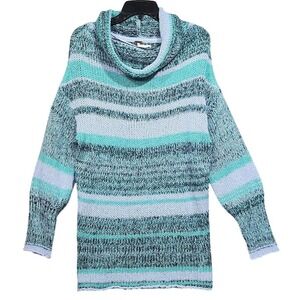 Free People Candy Striped Tunic‎ Sweater Alpaca Wool Acrylic Blend Waterfall XS